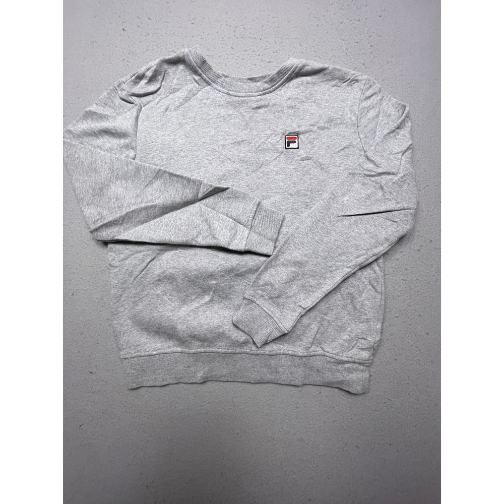 FILA Sweatshirt Cotton Blend Heather Gray Small Unisex